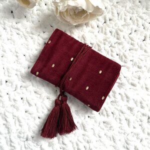NEW Sezane Mini Jewelry Wrap (Burgundy)